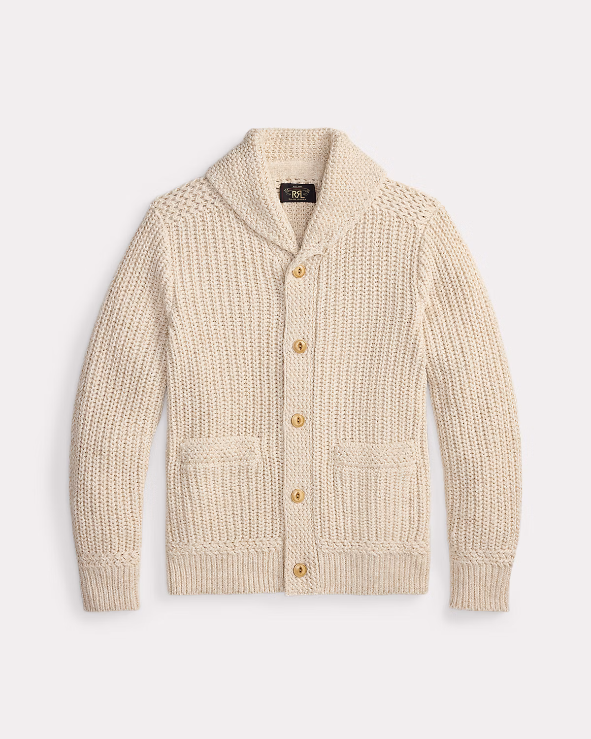 Cotton-Linen Shawl-Collar Cardigan